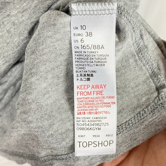 Topshop Women's T-Shirt Short Sleeve Shirt with Ruffles at Shoulders - Picture 3 of 7